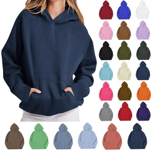 Women Long Sleeves Casual Loose Fashionable Shirts Color Round Neck Sweatshirt Crewneck Over Size Pullover Tunic Tops
