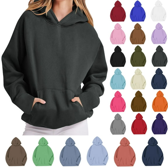 Women Long Sleeves Casual Loose Fashionable Shirts Color Round Neck Sweatshirt Crewneck Over Size Pullover Tunic Tops