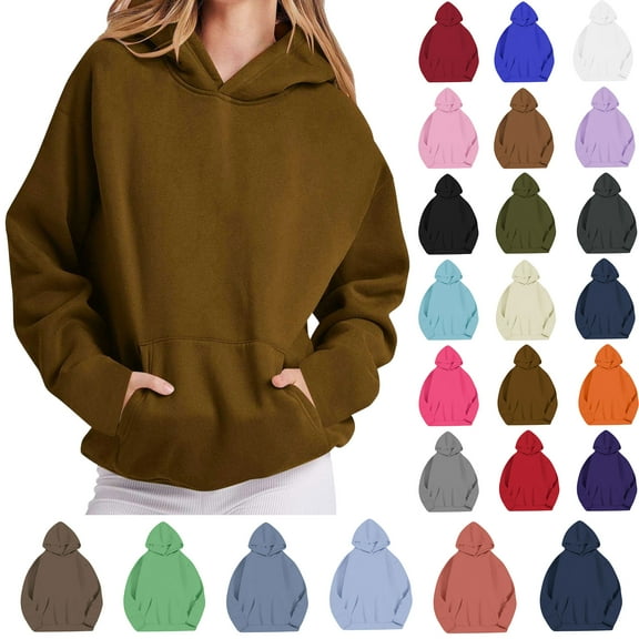 Women Long Sleeves Casual Loose Fashionable Shirts Color Round Neck Sweatshirt Crewneck Over Size Pullover Tunic Tops