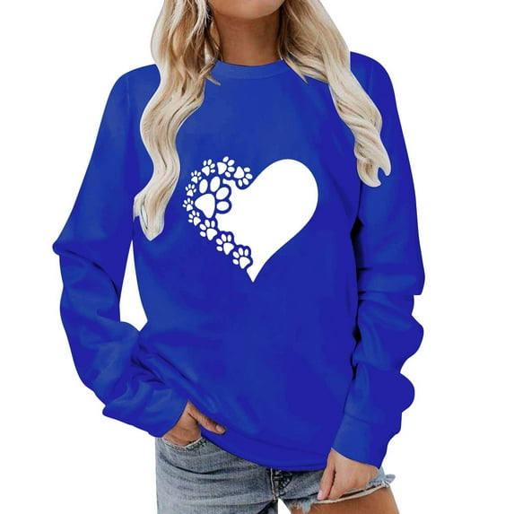 sovlvnd Discount 2024 Women Long Sleeves Casual Loose Fashionable Shirts Color Round Neck Sweatshirt Crewneck Over Size Pullover Tunic Tops