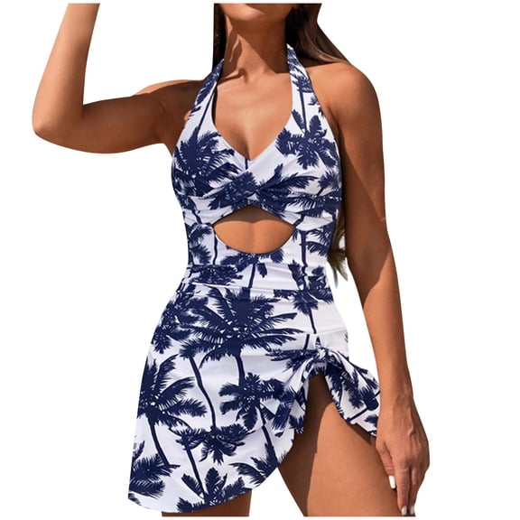 sovlvnd Family Gifts Women's Sexy Solid Color Sling Comfortable One-Piece Swimsuit Bikini One-Piece Swimsuit Multicolor, L