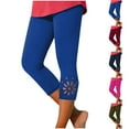 thumbnail image 1 of sovlvnd Lightweight Capris for Women Summer High Waisted Solid Color Capris Matching Slim Fitting Yoga Gym Pants Women's Capris And Cropped Pants, 1 of 5