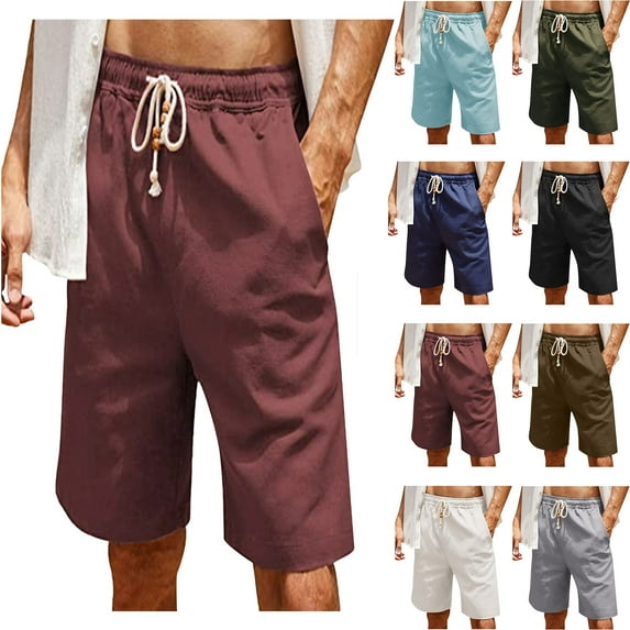 sovlvnd Mens Shorts Athletic Men Solid Pocket Shorts Casual Wear Work Out Elastic Waist Shorts Cargo Pants for Men Plus Size Shorts