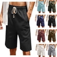 thumbnail image 1 of sovlvnd Mens Shorts Athletic Men Solid Pocket Shorts Casual Wear Work Out Elastic Waist Shorts Cargo Pants for Men Plus Size Shorts, 1 of 7