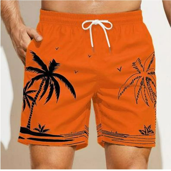 sovlvnd Mens Summer Swim Shorts Men's Summer Swim Trunks Dry Surf Boardshorts Bathing Suit With Mesh Lining Beach Shorts L, Orange