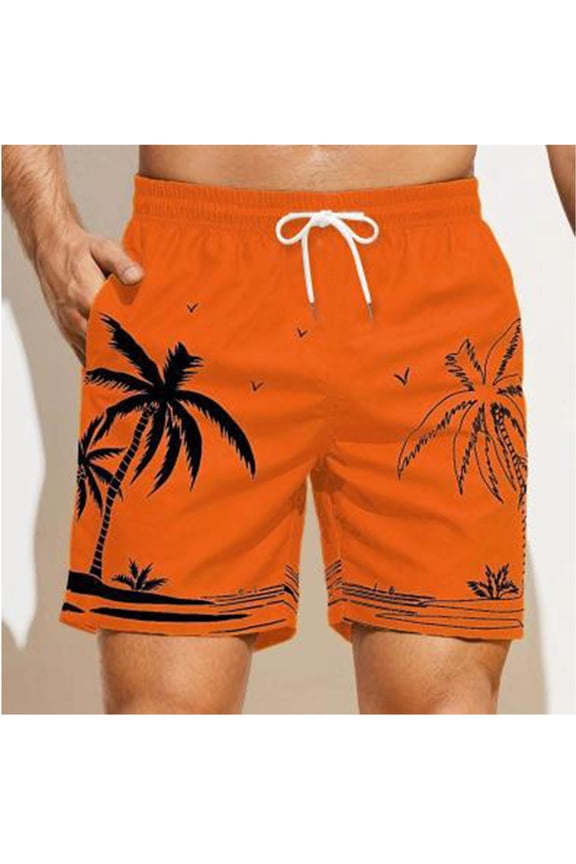 Mens Summer Swim Shorts Men's Summer Swim Trunks Dry Surf Boardshorts Bathing Suit With Mesh Lining Beach Shorts L, Orange