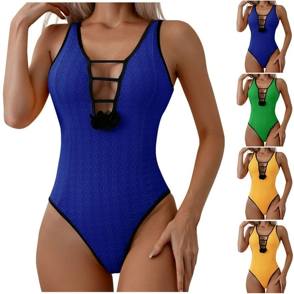 sovlvnd Save up to 65% Women's Sexy Trendy Retro Bow Solid Color SPlus Size wimsuit Conservative Jumpsuit Bodysuit Casual Loose Swimsuit