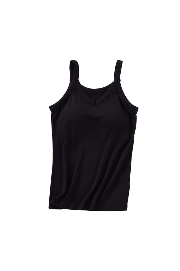 Womens Tank Tops Women's Solid Color Chest Cushion Exposed Navel Camisole With Blouse Tank Top with Built in Bra for Women