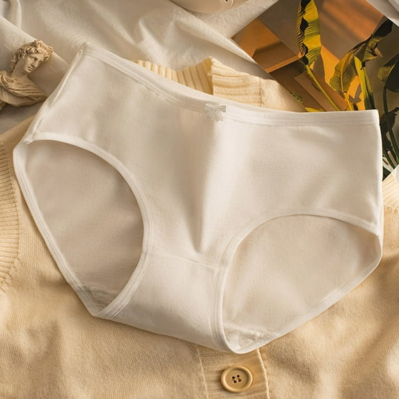 sovlvnd Seamless Panties for Women Solid Color Style Bow Women's Crotch Middle Waist Sweet Hip Pants Sexy Panties for Women