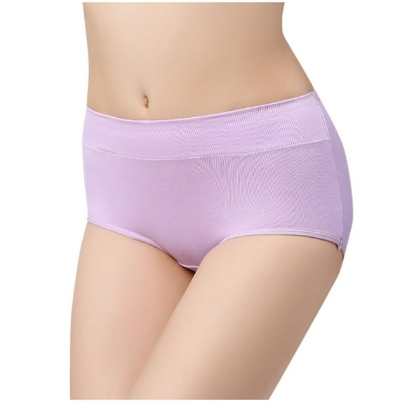 sovlvnd Seamless Panties for Women on Clearance Sexy Solid Color Mid-waist Sexy Seamless Briefs Ladies underwear Panties