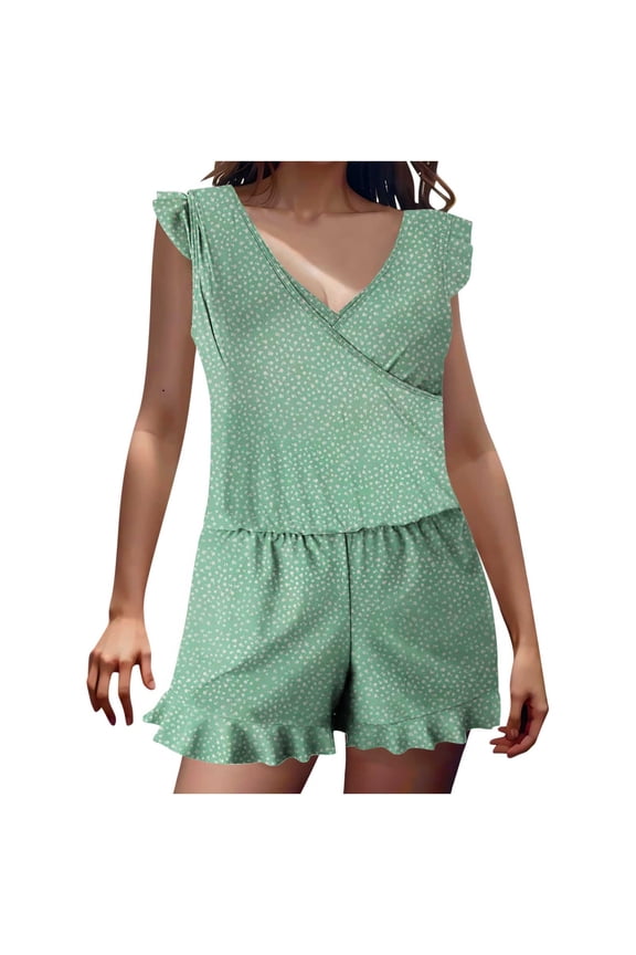 Summer Clearance Women's Summer Fashion Print With Built-in Bra Shorts Flat Angle Style With Pockets Shorts Plus Size Swimsuit