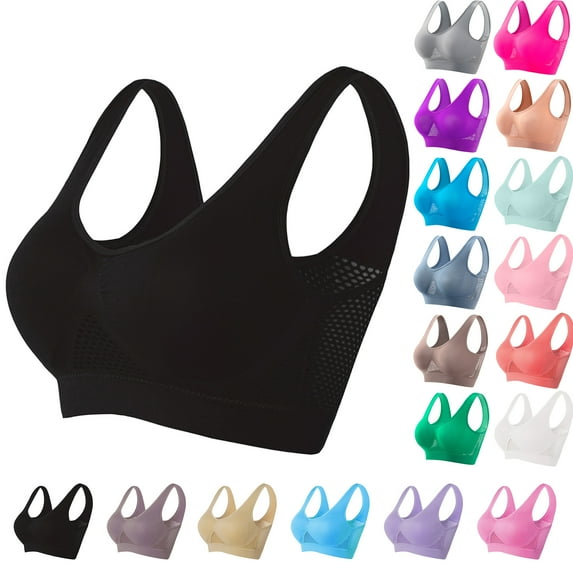 Womens Seamless Wireless Bras Sports Bra Wirefree Yoga Bra With Removable Pads Sports Bras for Women, Summer Savings!