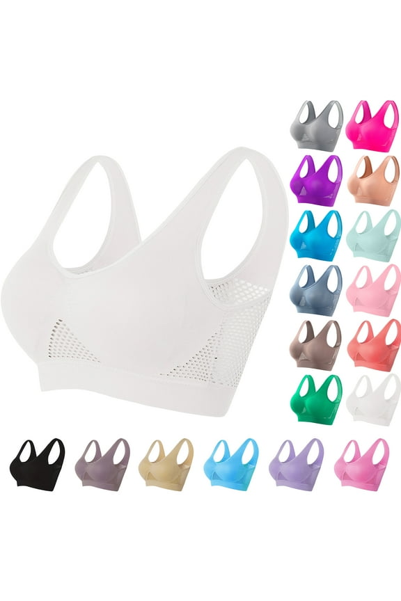 Womens Seamless Wireless Bras Sports High Support Sports Bra Wirefree Yoga Bra for Women