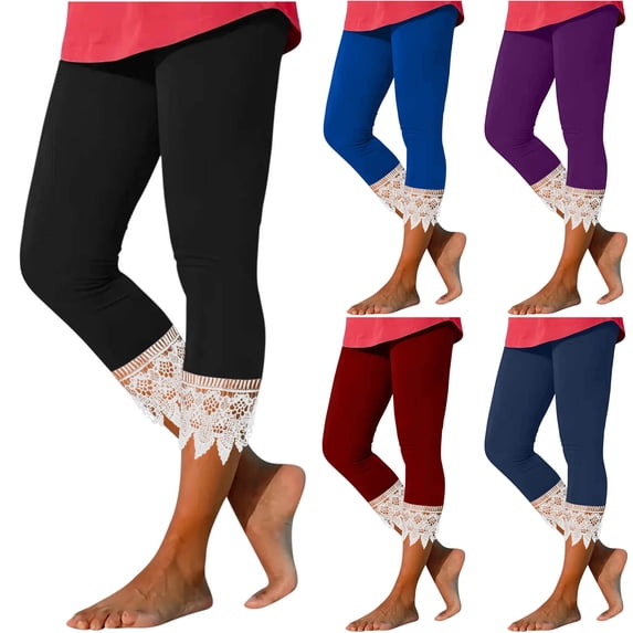 sovlvnd Summer Sale Women's Summer Plus Size High Waisted Solid Color Fashionable Capris Matching Slim Versatile Causal Lightweight Fitting Yoga Gym Pants