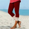 thumbnail image 1 of sovlvnd Summer Sale Women's Summer Plus Size High Waisted Solid Color Fashionable Capris Matching Slim Versatile Causal Lightweight Fitting Yoga Gym Pants, 1 of 6