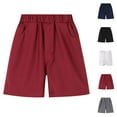 thumbnail image 1 of sovlvnd Summer Savings Boy Children's Lattice Pants Elastic Waisted Easy To Dry Pants Red, 2-3 Years, 1 of 3
