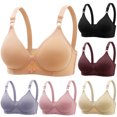 thumbnail image 1 of Women's Bra Plus Size Soild Wire Free Bra Everyday Underwear Soft Versatile Simplicity Underwear Bras, 1 of 3