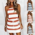 thumbnail image 1 of Fashion Womens Tank Dresses Casual Summer Sleeveless Bandage Stripe Printing Loose Tube Dress Summer Dresses for Women Tank Dresses, 1 of 5