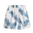 thumbnail image 1 of sovlvnd Summer Shorts for Men, Mens Casual Printed Beach Shorts With Elastic Waist And Drawstring Pocketless Knee Length 3XL, Blue, 1 of 8