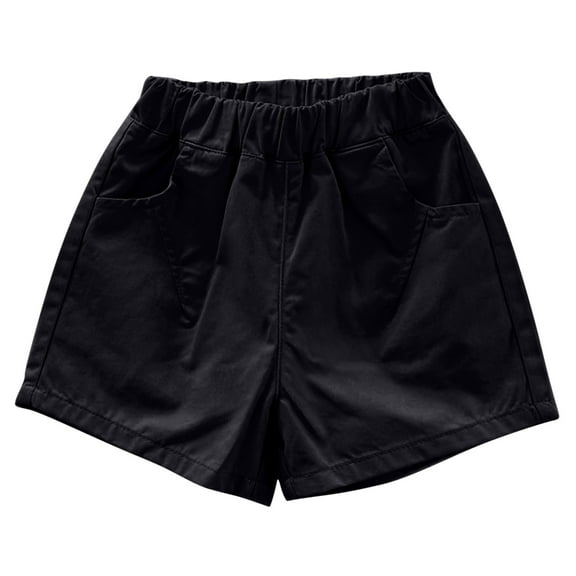 sovlvnd Toddler Kids Girls Boys Casual Spring Summer Solid Color Pockets Children's Shorts Black, 18 Months