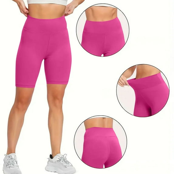 sovlvnd Women Workout Out Leggings Fitness Sports Running Yoga Athletic Pants Shorts Gifts Hot Pink M