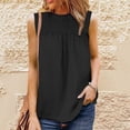 thumbnail image 1 of sovlvnd 2024 Basic Tank Tops for Women Women Casual Chiffon Round-Neck Solid Color Pullover Sleeveless Vest Blouse T-shirt Tops Womens Tank Tops Plus Size Tank Tops for Women, 1 of 6