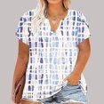 thumbnail image 1 of sovlvnd Women's Plus Size Loose Print Color Casual Short-Sleeved V-Neck Top Womens Comfy Tee Over Size Lightweight tunic Blouse Fashion Top XL-5XL, 1 of 6