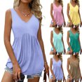 thumbnail image 1 of sovlvnd Women's Plus Sizes Tank Tops Summer Sexy Solid color Sleevesless V Neck Top Tank Blouse Summer Casual Loose Comfy Tee Blouse Tank Tops, 1 of 9