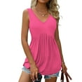 thumbnail image 1 of sovlvnd Women's Plus Sizes Tank Tops Summer Sexy Solid color Sleevesless V Neck Top Tank Blouse Summer Casual Loose Comfy Tee Blouse Tank Tops, 1 of 9