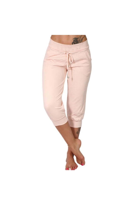 Women's Yoga Pants Loose Soft Drawstring Workout Sweatpants Outdoor Athletic Causal Pants With Pockets Lightweight Capris for Women