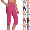 thumbnail image 1 of sovlvnd on Clearance Plus Size Capris for Women Loose Wide Leg Pants High Waist Straight Pants Casual Pants Capris Pants for Women Dressy Casual, 1 of 9