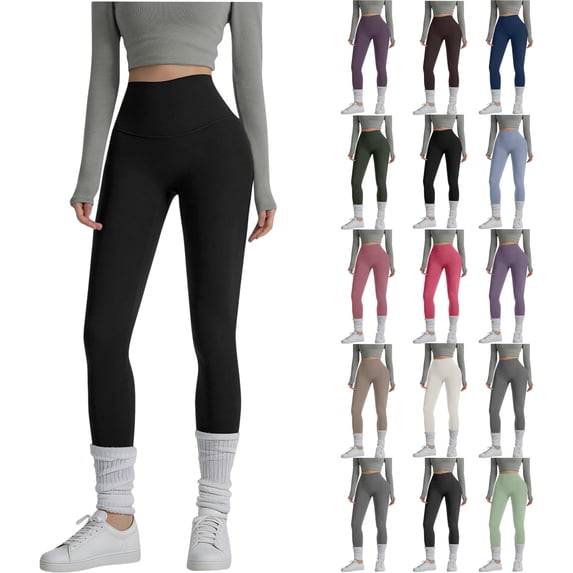 sovlvnd on Clearance Women Casual Slim Scrunch Butt Lifting Workout Leggings Textured Comfortable High Waist Cellulite Compression Yoga Pants Tights
