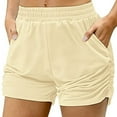 thumbnail image 1 of sovlvnd on Clearance Women's Fashionable Plus Size Solid Pocket Shorts Comfortable Loose Casual Wear Work Out Shorts Pants, 1 of 7