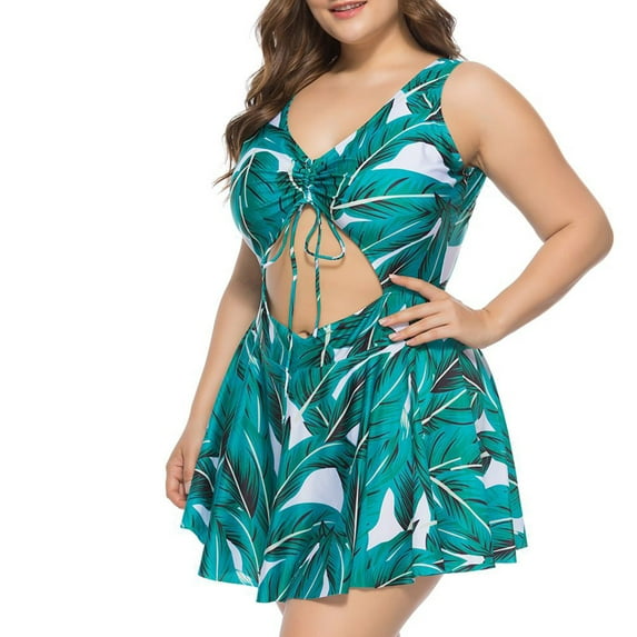sovlvnd on Clearance Women's Printed Fashionable Oversized O Ne Piece Swimsuit With Exposed Navel0 Sexy Oversized Swimsuit