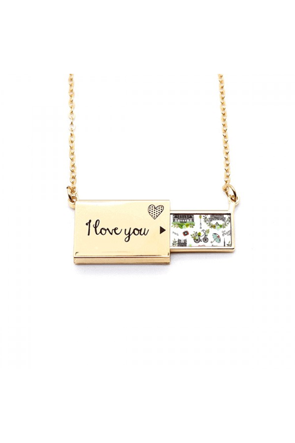 sp eiffel paris france graffiti letter envelope necklace pendant jewelry
