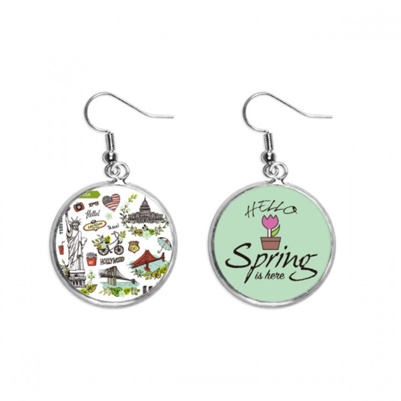 sp white house usa graffiti decoration dangle season sp earring jewelry