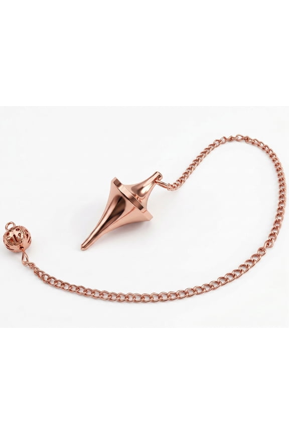 space ship design UFO cone point copper metal pendulum healing dowsing divination meditation metaphysical reiki pendulum