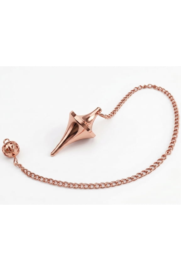space ship design UFO cone point copper metal pendulum healing dowsing divination meditation metaphysical reiki pendulum