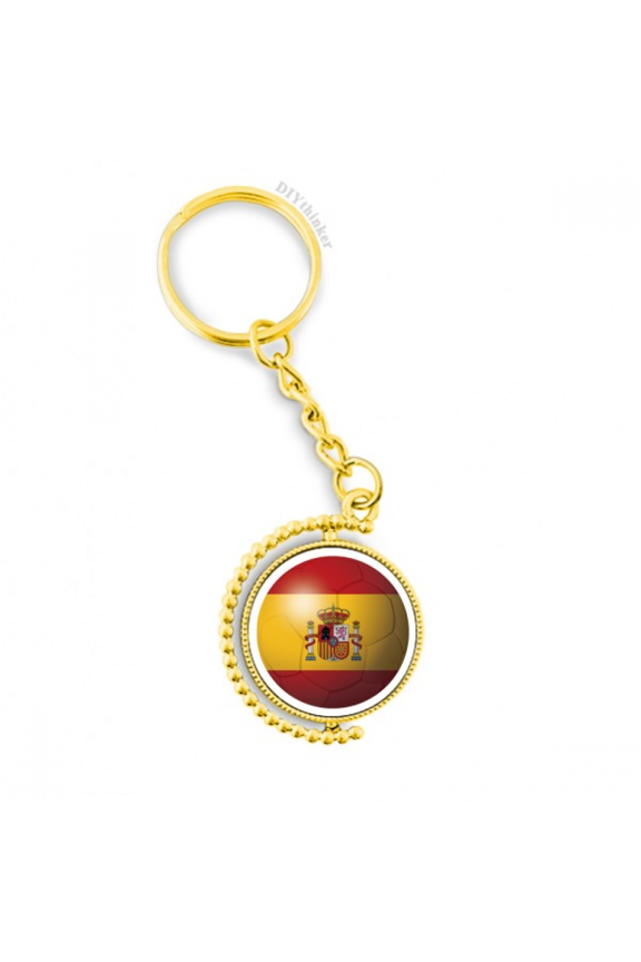 spain national flag soccer football metal connector key chain accessory en keyholder