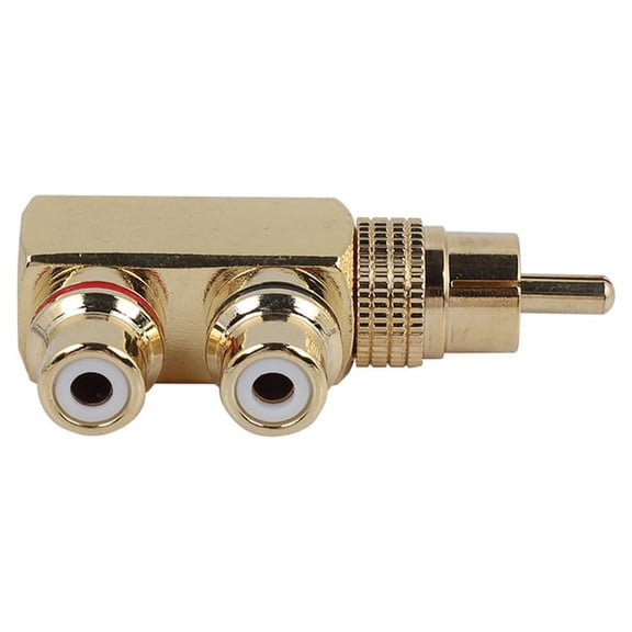 <span Style="background:red"></span> Male To 2 Female Adapter, Gold Plated, Compact AV Connector For Clear Audio  Video Signal Transmission