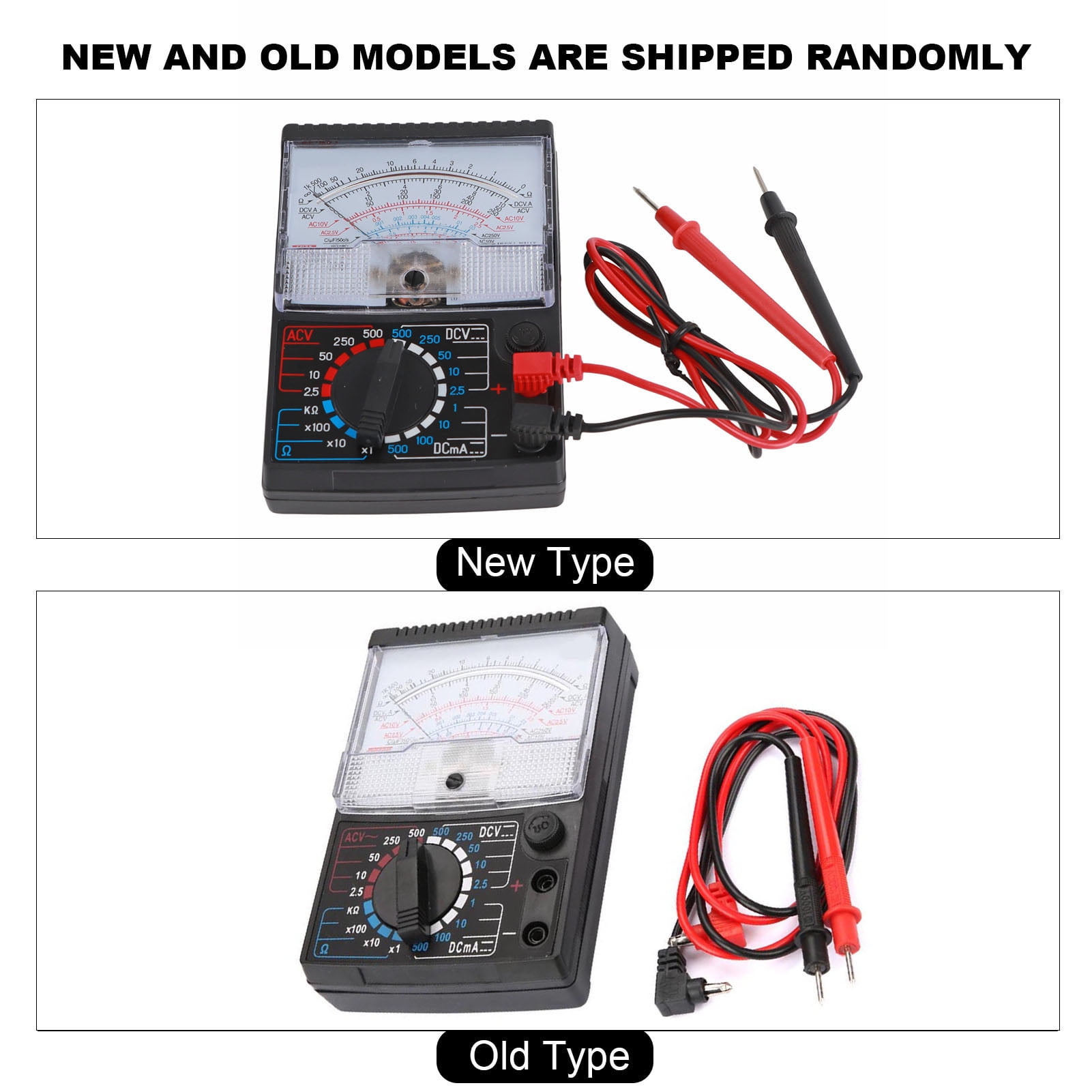 <span Style="background:red"></span> Pointer Multimeter: AC/DC Voltage, Current  Resistance, 2.5% Accuracy