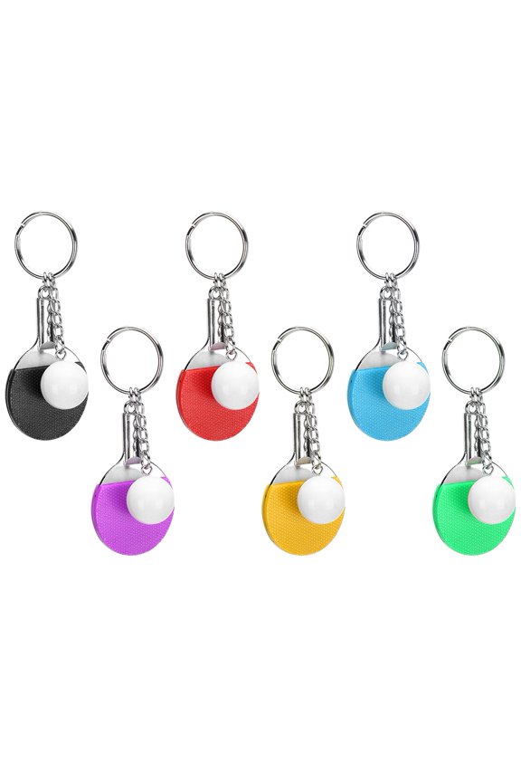 <span Style="background:red"></span> Pong Keyring, Compact Lightweight, Easy Carry, Perfect Sports Gift Bag Charm
