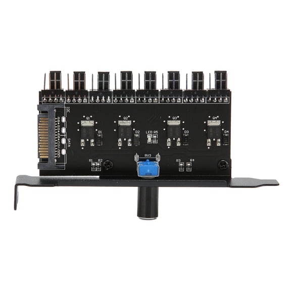 <span Style="background:red"></span> Powered Fan Hub, 8 Channel PWM Controller W/ Knob, Quiet PC Cooling For CPU Case