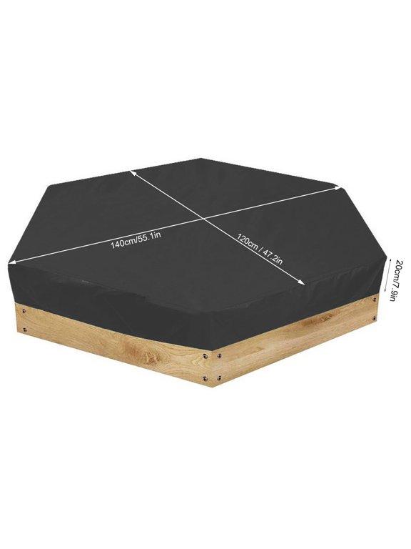 <span Style="background:red"></span> Sandbox Pool Cover, Tightly Fitting Design With Drawstring, Protects Against Weather Pests, 55x47 Inch