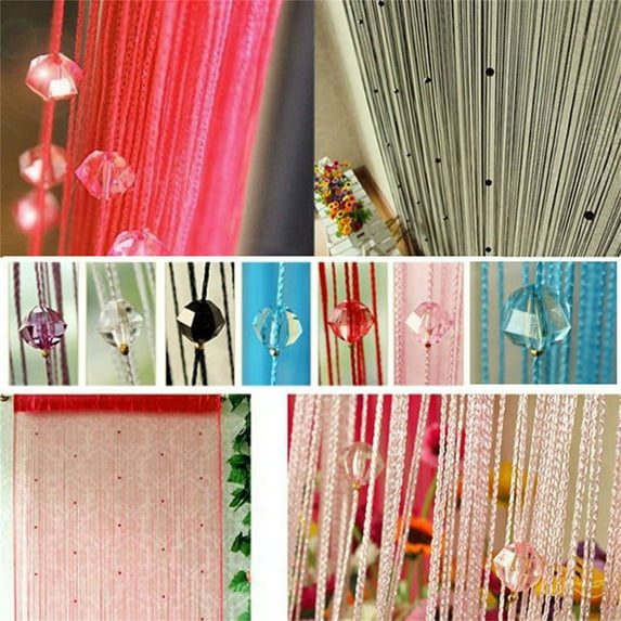 KingShop Bead Curtain for Doorway,Door String Curtains, Hanging Closet Bedroom Blind Living Room Divider,Window Wall Panel Fringe Back