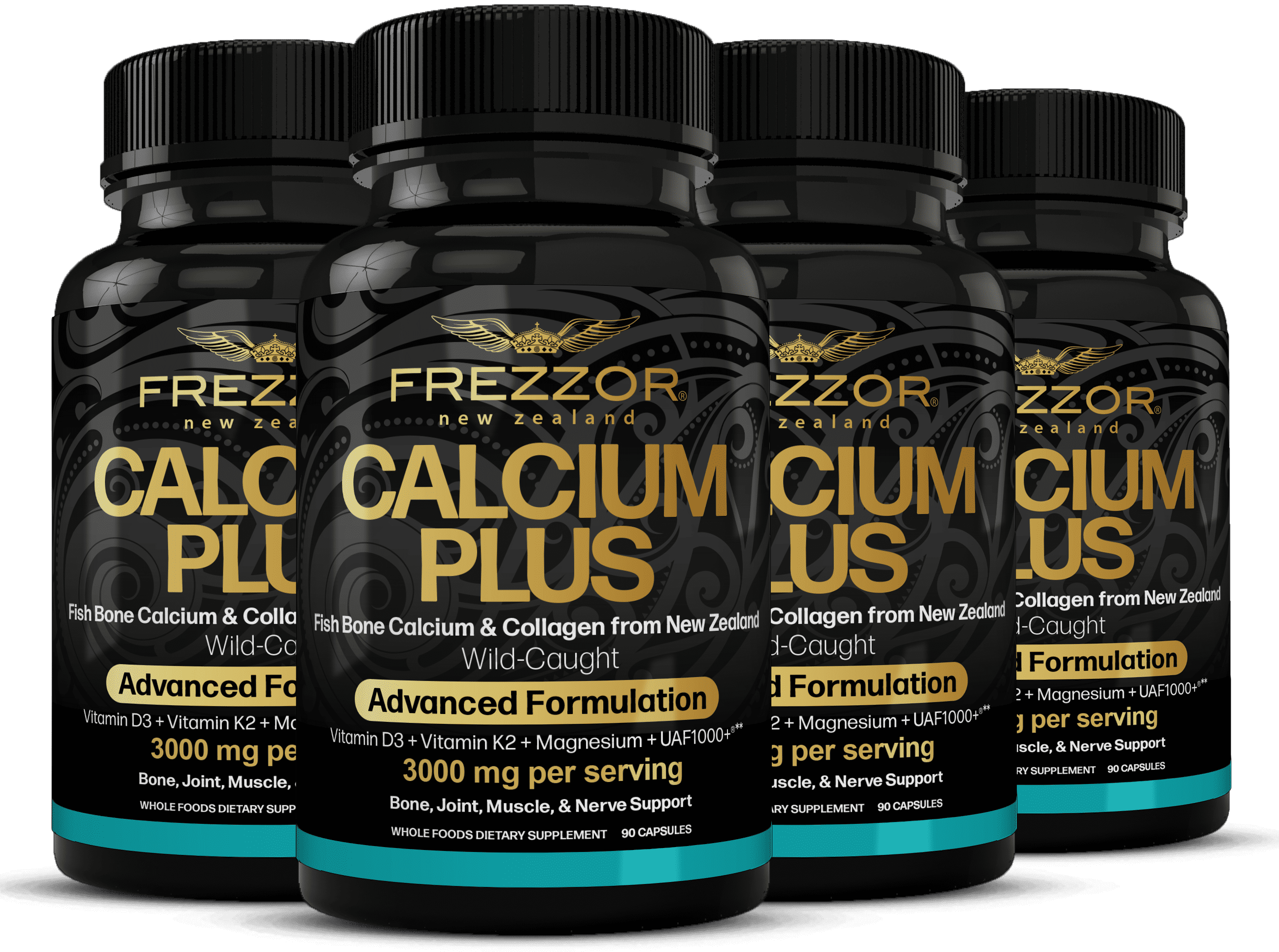 <span style="font-size: 10.5pt;">FREZZOR Calcium Plus Magnesium, Highly Bioavailable Bone Supplement,</span> Vitamins K2 and D3, 4-Pack, 360 Capsules