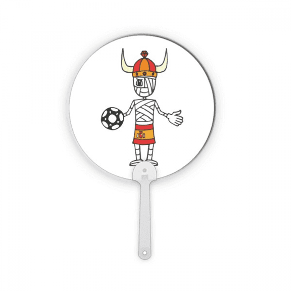 spanish bullfighter soccer cartoon  Plastic Round Handheld Fan Decorations Craft