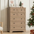 thumbnail image 1 of spanspace 7 Drawers Dresser for Bedroom, Farmhouse Vertical Chest of Drawer with Metal pull Handle, Wood Storage Cabine for Living Room, Hallway and Bedroom (Gray), 1 of 10