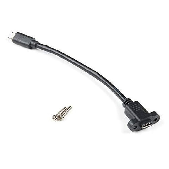 sparkfun electronics panel mount usb micro-b extension cable - 6"