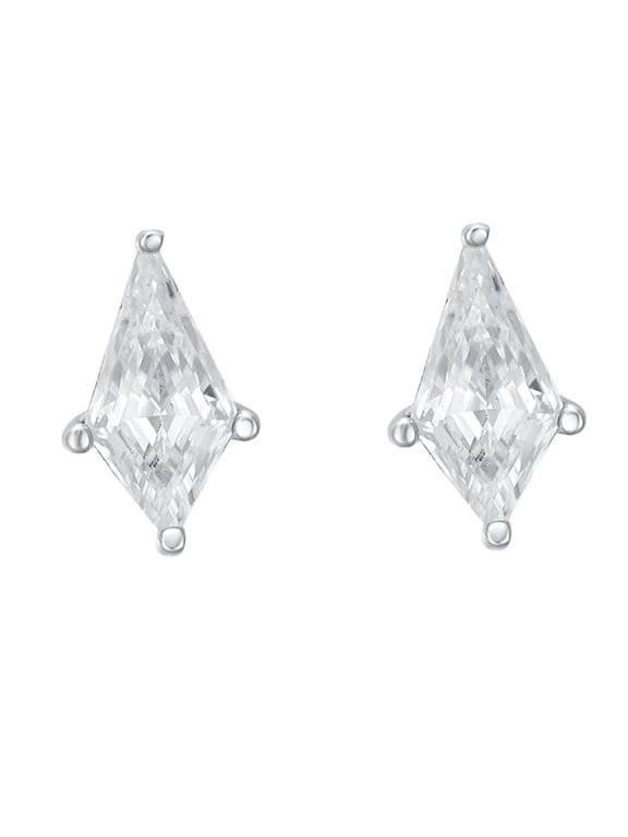 Kite Element Design Sparkling Moissanite Earrings, 2 ct, 925 Silver, Sterling Silver
